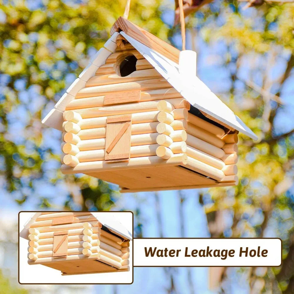 DIY Lincoln Logs Birdhouse Bird House Garden Decor Insect Hotel Craft Kit Made f